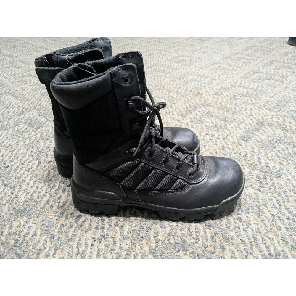 Bates Mens Black Tactical Side Zip Boots Leather Nylon Work Duty E02261